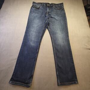 Old Navy Jeans Mens 36x30 Blue Slim‎ Straight Distressed Stretch Denim